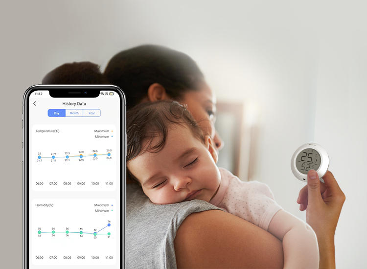 EZVIZ T51C juhtmevaba õhuniiskuse ja temperatuuri andur