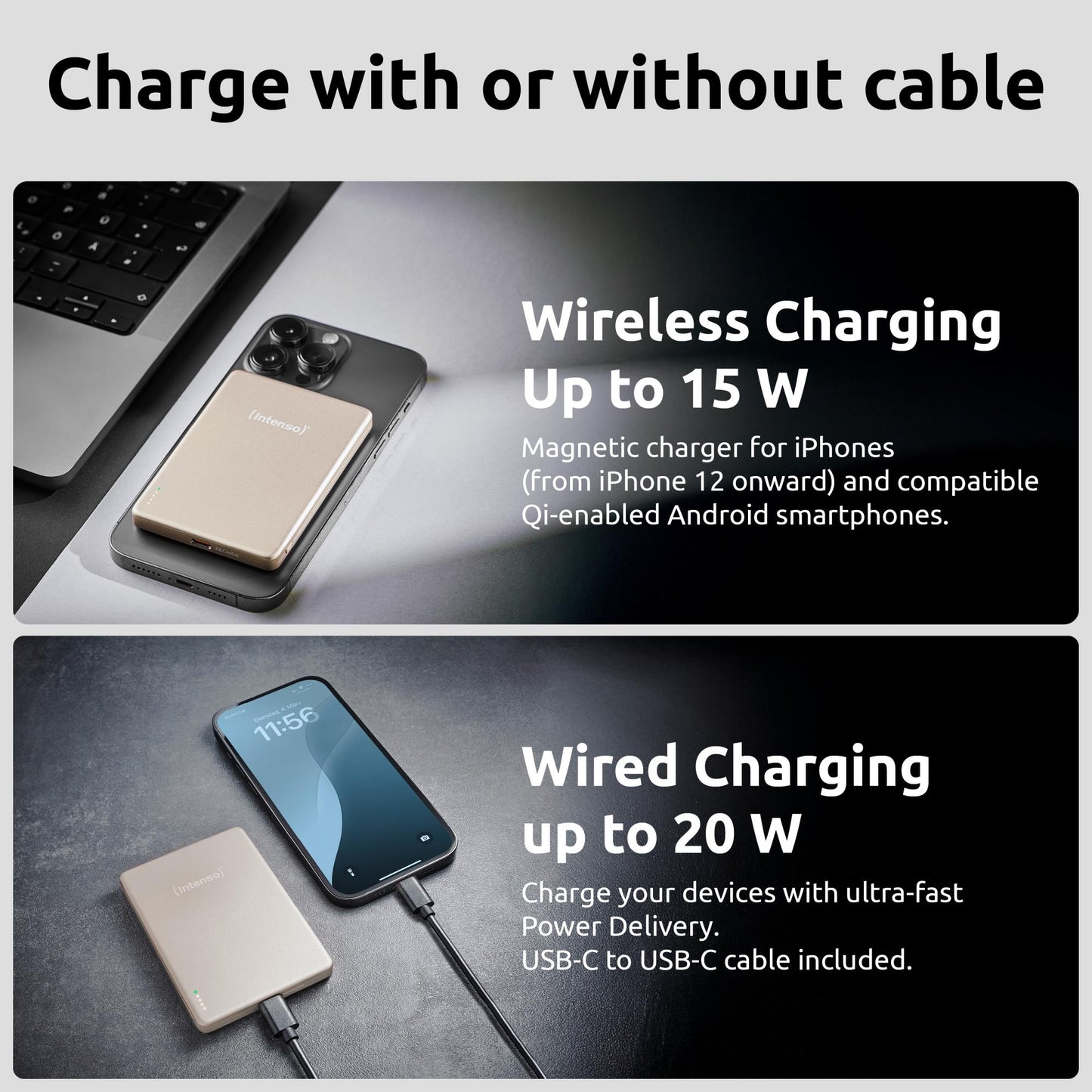 Akupank Intenso , USB-C  5000mAh Magsafe CHAMPAGNE