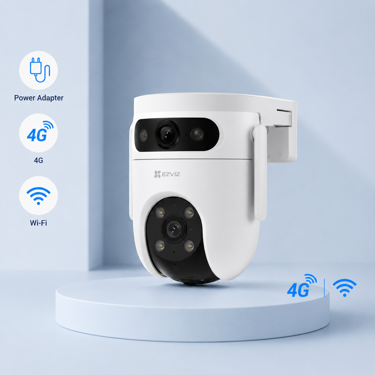 EZVIZ H9C 5MP+5MP 4G SIM Kaardi & WiFi kahe objektiiviga pöördkaamera (toitega)