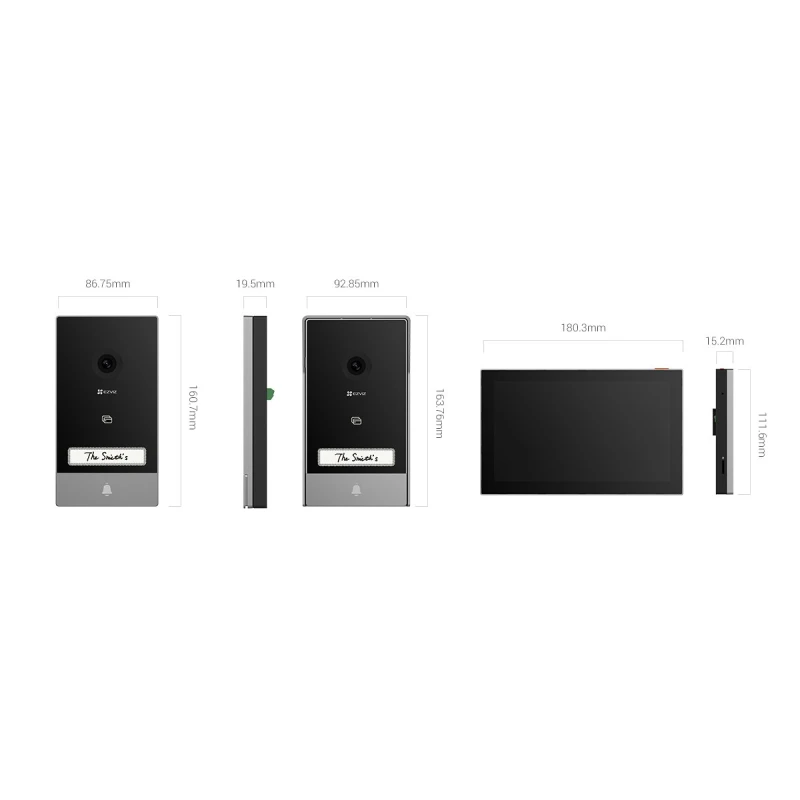 EZVIZ HP7 PRO 8MP näo- ja peopesa tuvastusega välifono + monitor
