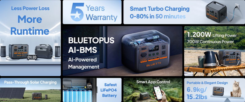 BLUETTI kaasaskantav elektrijaam | 700W 504Wh LiFePO4