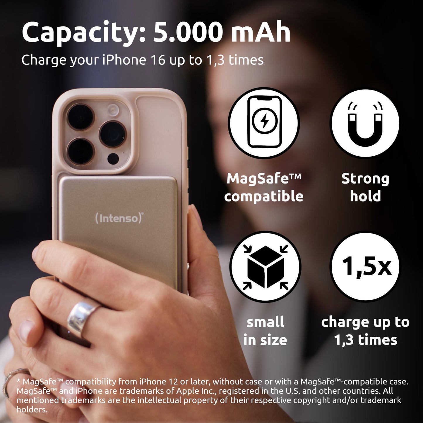 Akupank Intenso , USB-C  5000mAh Magsafe CHAMPAGNE